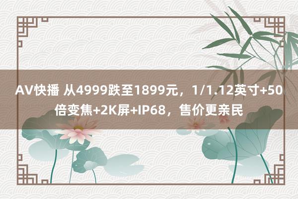 AV快播 从4999跌至1899元，1/1.12英寸+50倍变焦+2K屏+IP68，售价更亲民