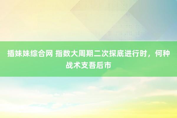 插妹妹综合网 指数大周期二次探底进行时，何种战术支吾后市