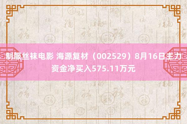 制服丝袜电影 海源复材（002529）8月16日主力资金净买入575.11万元