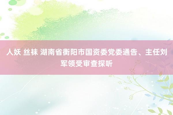 人妖 丝袜 湖南省衡阳市国资委党委通告、主任刘军领受审查探听